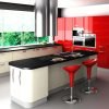 Deco Home Mutfak Dolabı Modern Parlak Kırmızı Geniş Kulplu Adalı